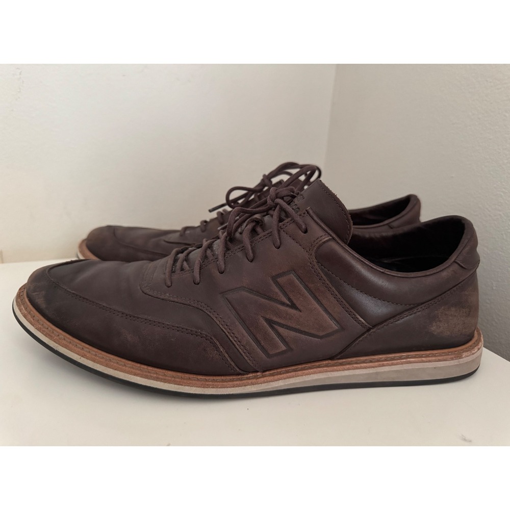 New Balance MD1100BR Mens Size 14 Brown Leather Dress Sneakers Shoes